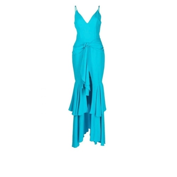 PatBo Bo ruffle maxi gown in blue NWT - Picture 6 of 10